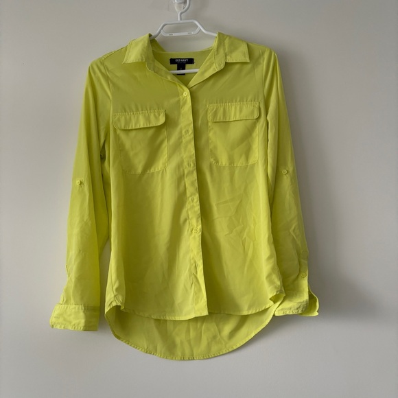 OLD NAVY women’s Button-Up Blouse – Size S, Neon Yellow - Picture 6 of 8